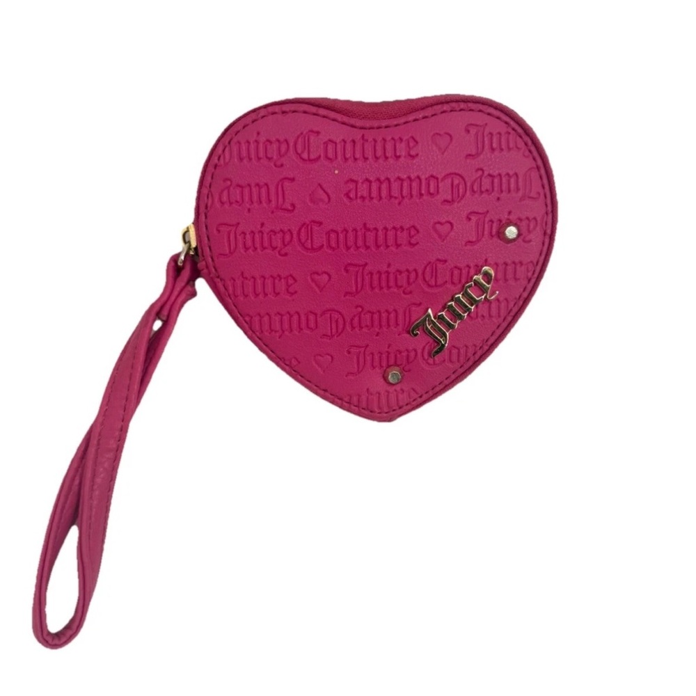 Juicy Couture Pink Zip Wristlet Wallet Card Case Coin Purse
